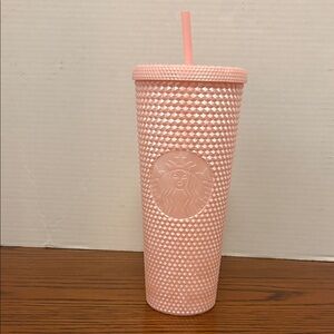 Starbucks Blush Pink Textured Tumbler with Straw